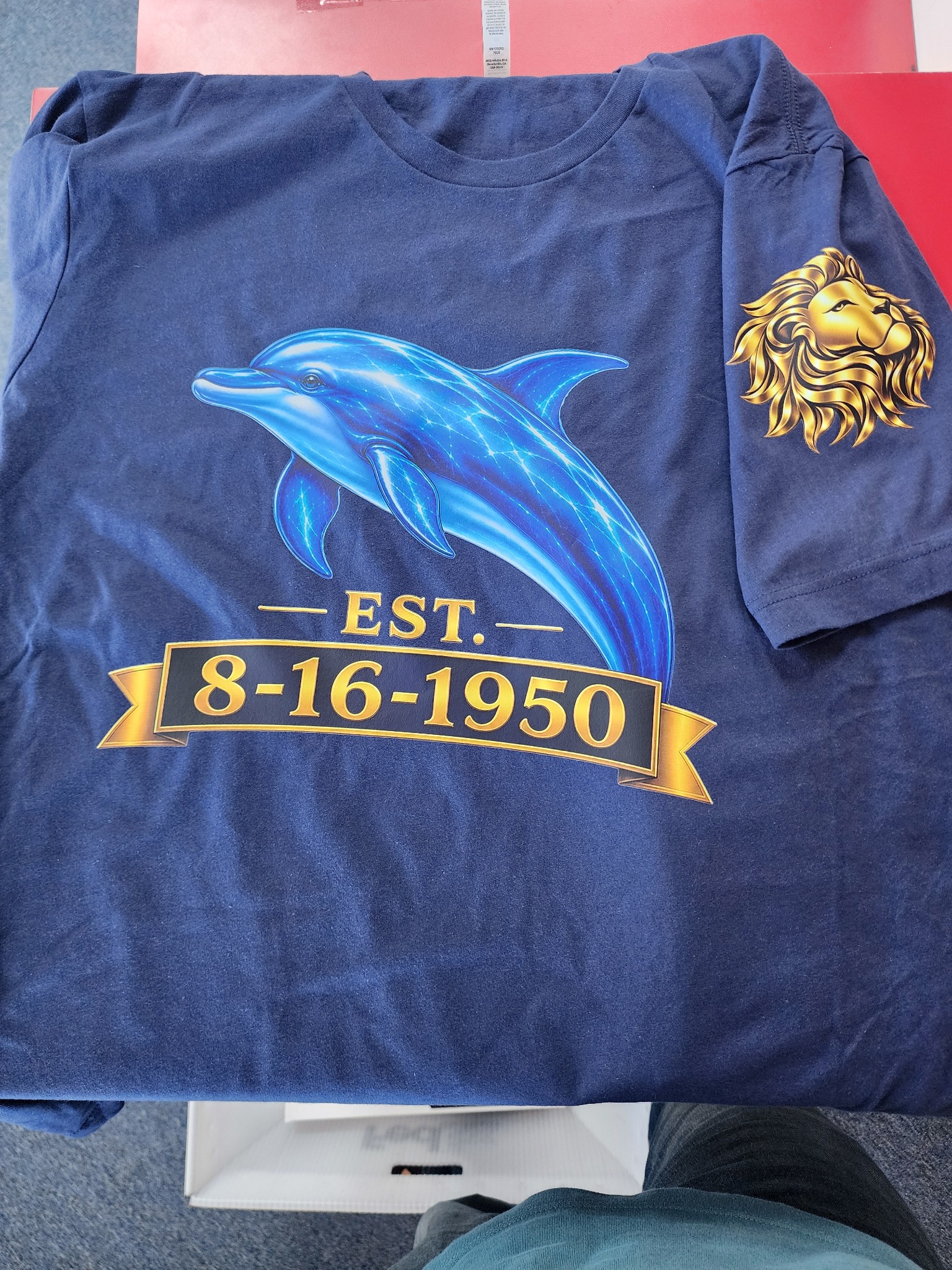 Custom blue shirt design